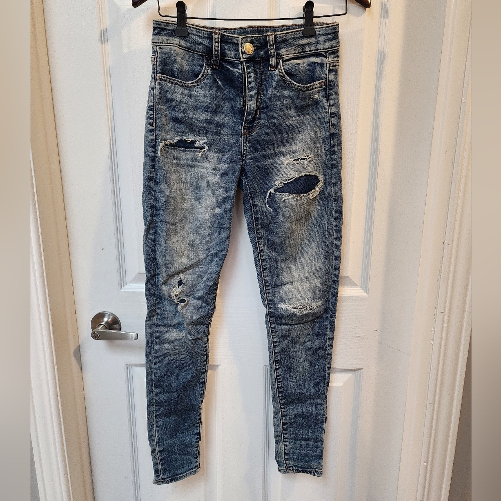 Men's Blue Distressed Jeans